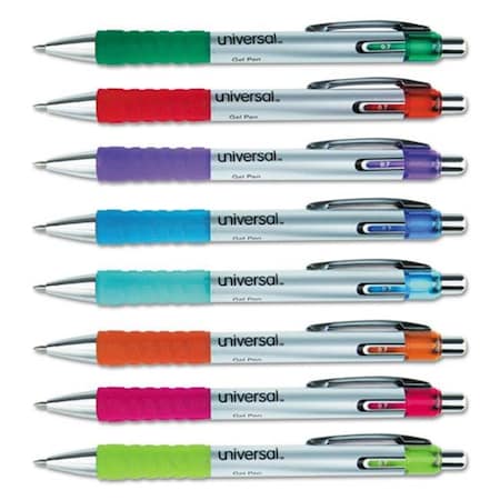 Universal Office Products 39725 0.7 Mm Comfort Grip Deluxe Retractable Gel Ink Roller Ball Pen; Assorted Colors